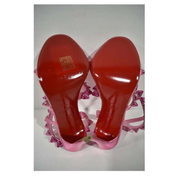 Christian Louboutin Spikita Strap 100 Confettis Pink Strappy Sandal Heel Pump 36 - Picture 12 of 13